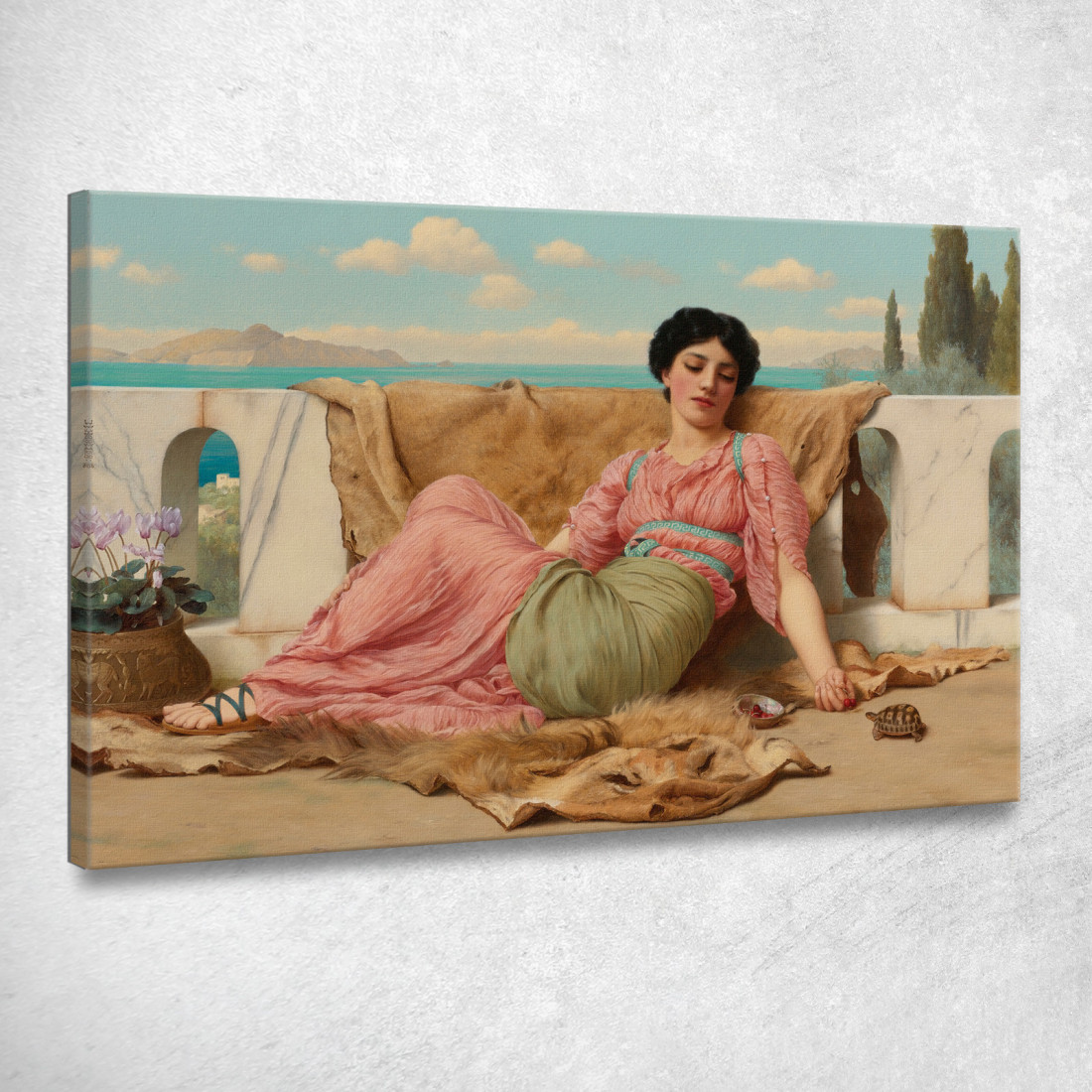 L'Animale Tranquillo John William Godward jwg80 quadro stampato su tela L'Animale Tranquillo John William Godward jwg80 quadro stampato su tela