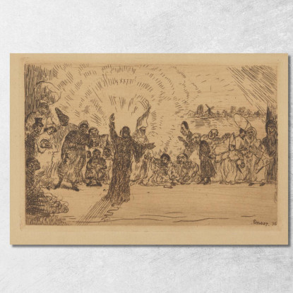 Cristo Tra I Mendicanti James Ensor jen12 quadro stampato su tela