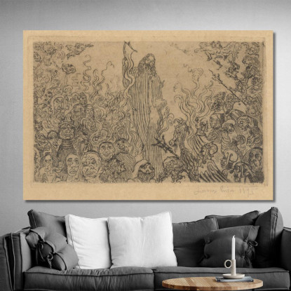 Cristo Scende Negli Inferi James Ensor jen13 quadro stampato su tela
