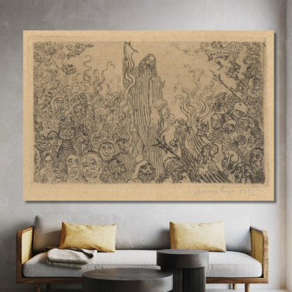 Cristo Scende Negli Inferi James Ensor jen13 quadro stampato su tela