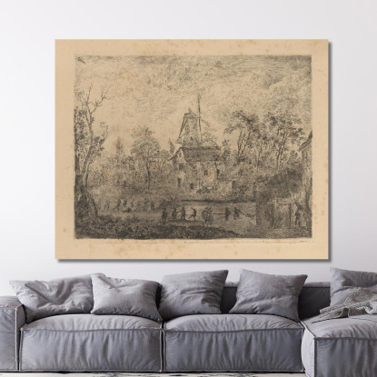 La Fiera Presso Il Mulino James Ensor jen28 quadro stampato su tela