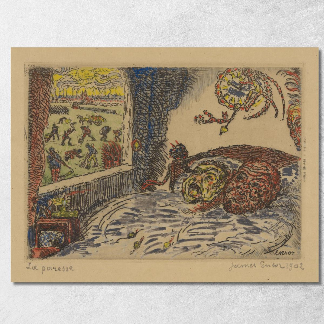 L'Accidia James Ensor jen30 quadro stampato su tela L'Accidia James Ensor jen30 quadro stampato su tela