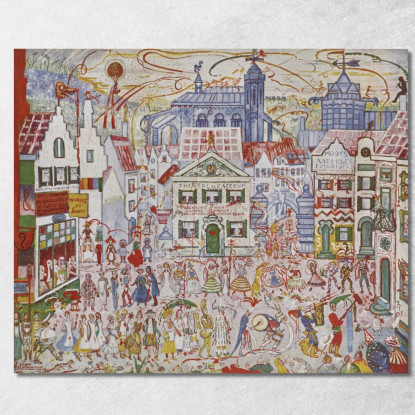 Scenario James Ensor jen41 quadro stampato su tela