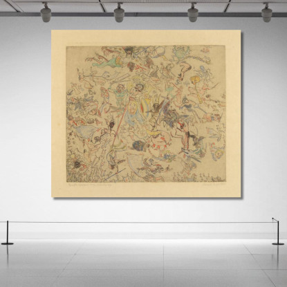Diavoli Che Frustano Angeli E Arcangeli James Ensor jen44 quadro stampato su tela