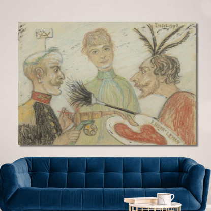 Ensor E Il Generale Leman James Ensor jen47 quadro stampato su tela