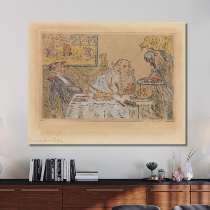 Gola James Ensor jen53 quadro stampato su tela