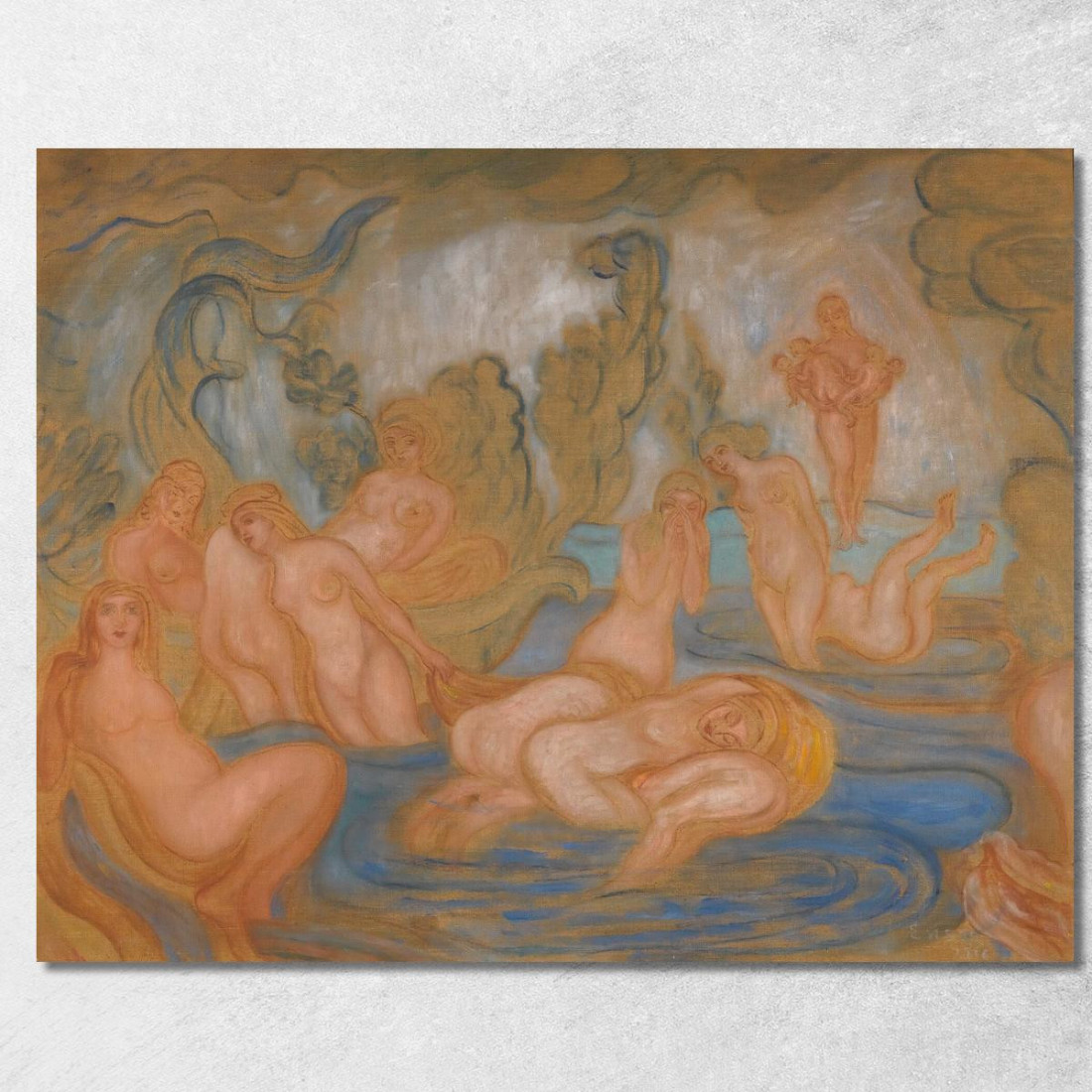 Le Bagnanti Linee Curve E Ondulate James Ensor jen65 quadro stampato su tela Le Bagnanti Linee Curve E Ondulate James Ensor jen65 quadro stampato su tela