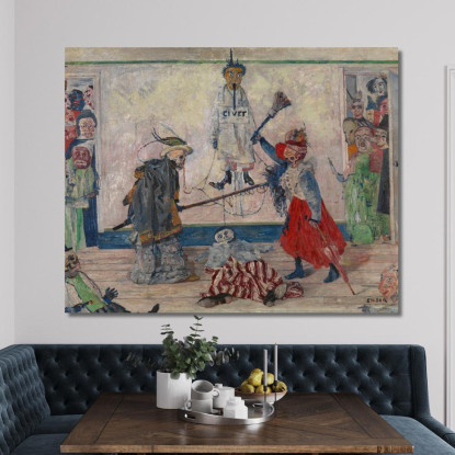 Scheletri Che Litigano Per Il Corpo Di Un Impiccato James Ensor jen83 quadro stampato su tela