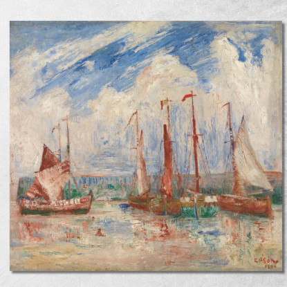 Sloops James Ensor jen84 quadro stampato su tela