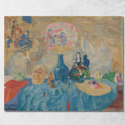 Natura Morta Con Cineserie 2 James Ensor jen86 quadro stampato su tela