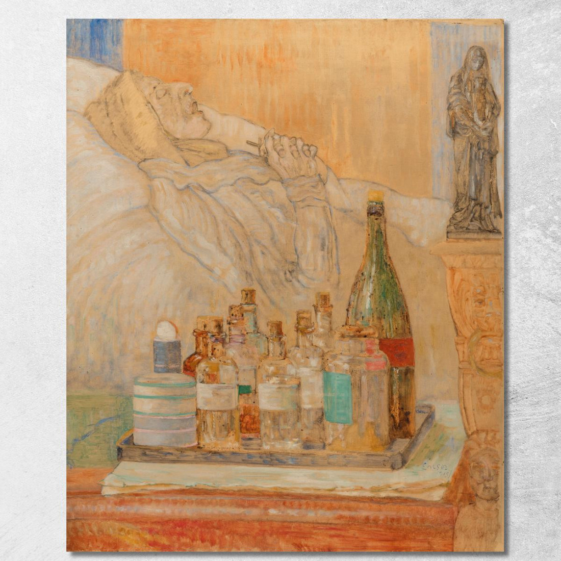 La Madre Dell'Artista In Punto Di Morte James Ensor jen89 quadro stampato su tela