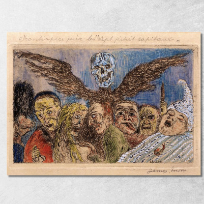 I Peccati Capitali Dominati Dalla Morte James Ensor jen95 quadro stampato su tela