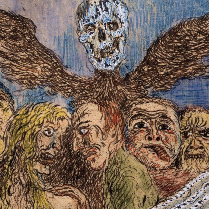 I Peccati Capitali Dominati Dalla Morte James Ensor jen95 quadro stampato su tela