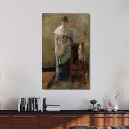 La Dama Con Il Ventaglio James Ensor jen99 quadro stampato su tela