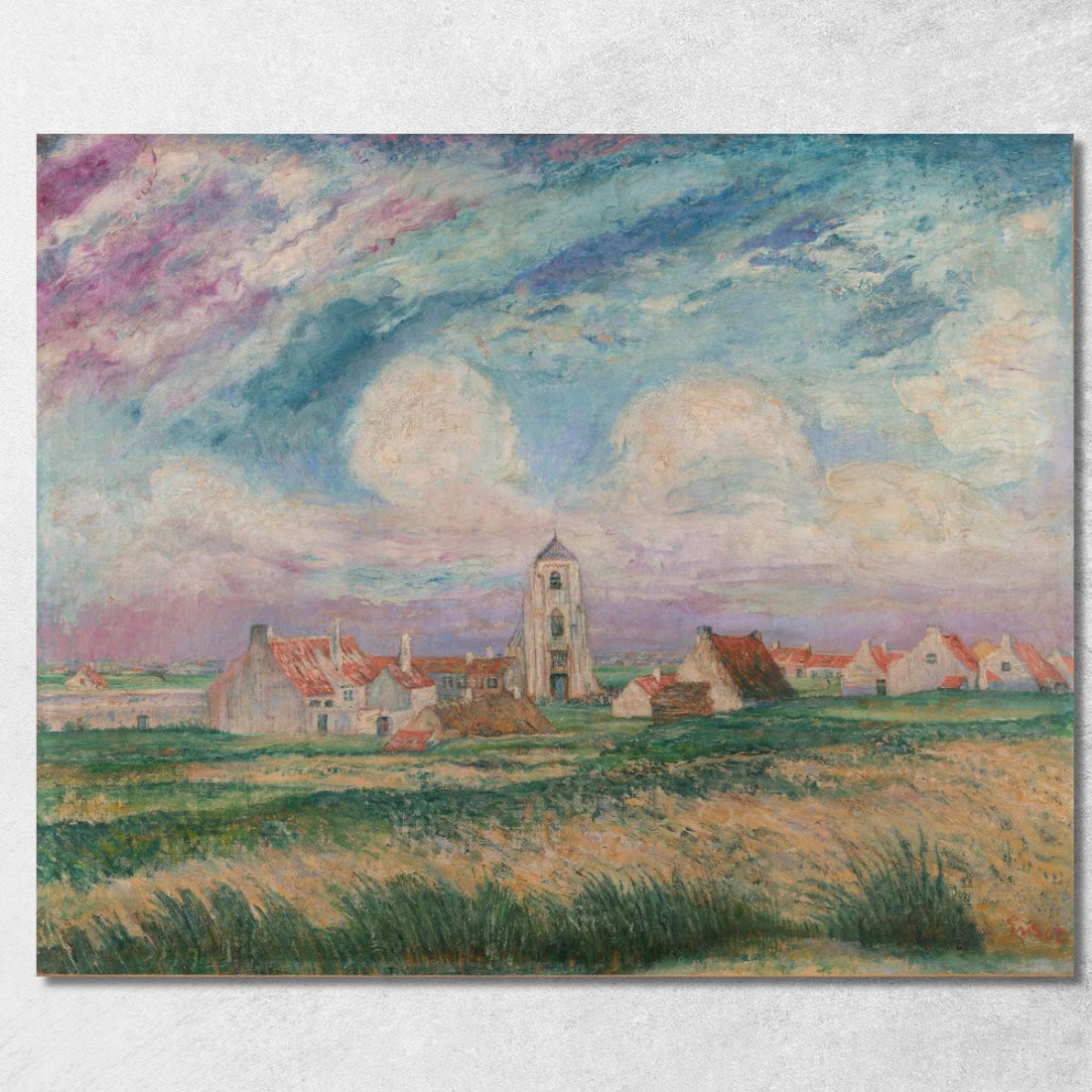 Veduta Di Mariakerke James Ensor jen115 quadro stampato su tela Veduta Di Mariakerke James Ensor jen115 quadro stampato su tela
