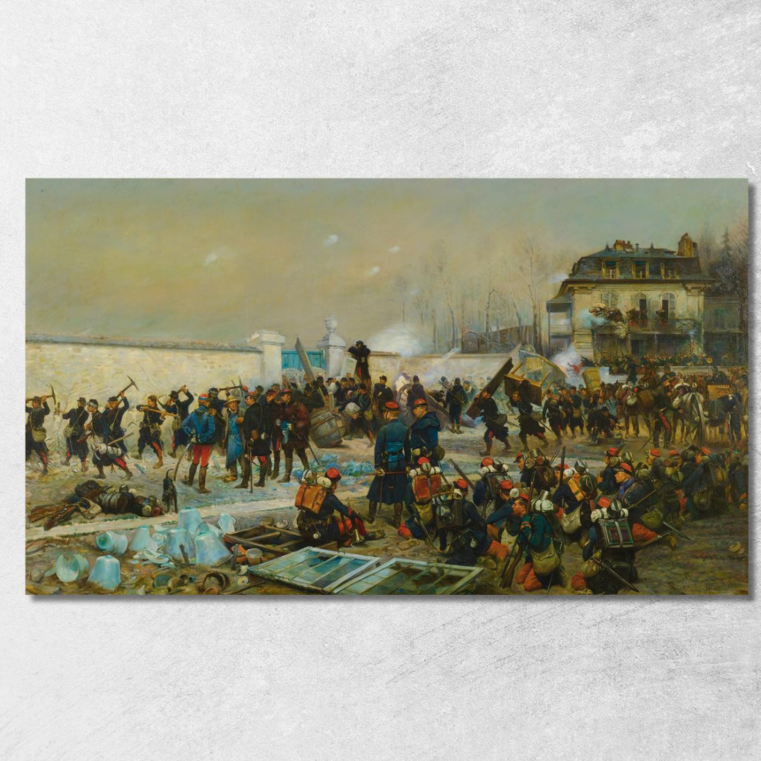 Champigny Dicembre 1870 Jean-Baptiste Édouard Detaille jbd8 quadro stampato su tela Champigny Dicembre 1870 Jean-Baptiste Édouard Detaille jbd8 quadro stampato su tela