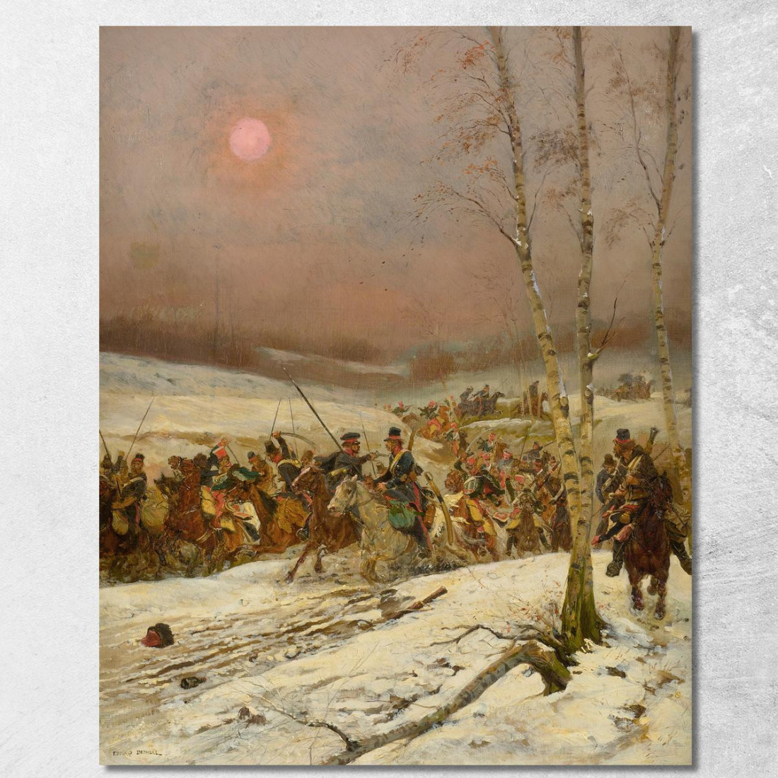 Cosacchi Attaccati Dalla Guardia D'Onore Durante La Campagna Russa Di Napoleone Jean-Baptiste Édouard Detaille jbd13 quadro sta Cosacchi Attaccati Dalla Guardia D'Onore Durante La Campagna Russa Di Napoleone Jean-Baptiste Édouard Detaille jbd13 quadro sta