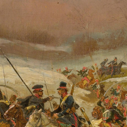 Cosacchi Attaccati Dalla Guardia D'Onore Durante La Campagna Russa Di Napoleone Jean-Baptiste Édouard Detaille jbd13 quadro sta