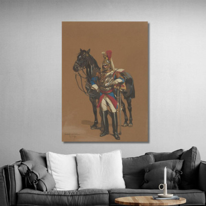Corazziere Jean-Baptiste Édouard Detaille jbd14 quadro stampato su tela