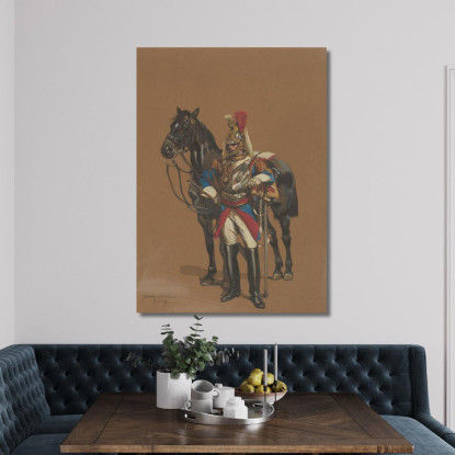 Corazziere Jean-Baptiste Édouard Detaille jbd14 quadro stampato su tela