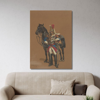 Corazziere Jean-Baptiste Édouard Detaille jbd14 quadro stampato su tela