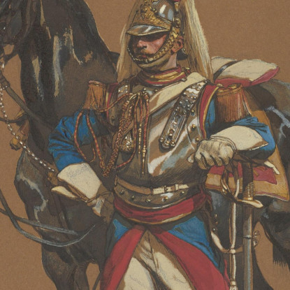 Corazziere Jean-Baptiste Édouard Detaille jbd14 quadro stampato su tela
