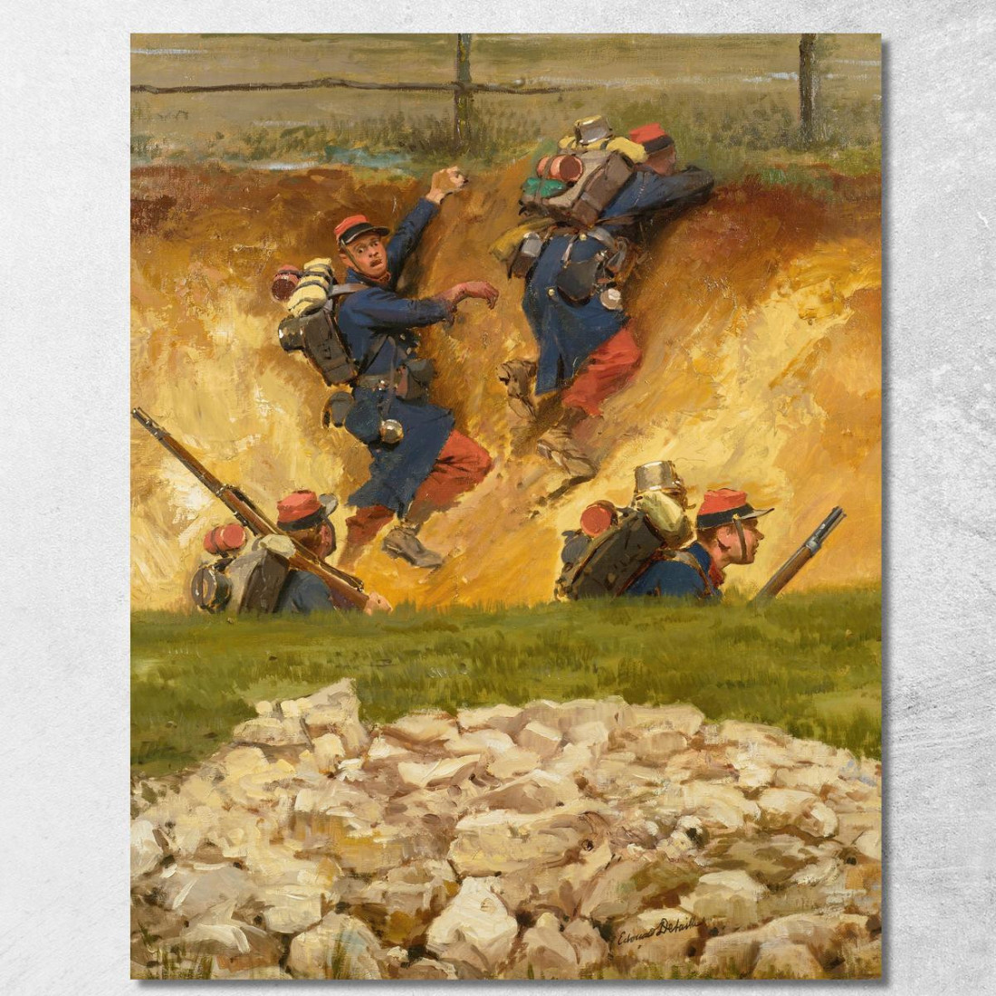 In Un Burrone. Fanti Di Linea 3 Jean-Baptiste Édouard Detaille jbd16 quadro stampato su tela In Un Burrone. Fanti Di Linea 3 Jean-Baptiste Édouard Detaille jbd16 quadro stampato su tela