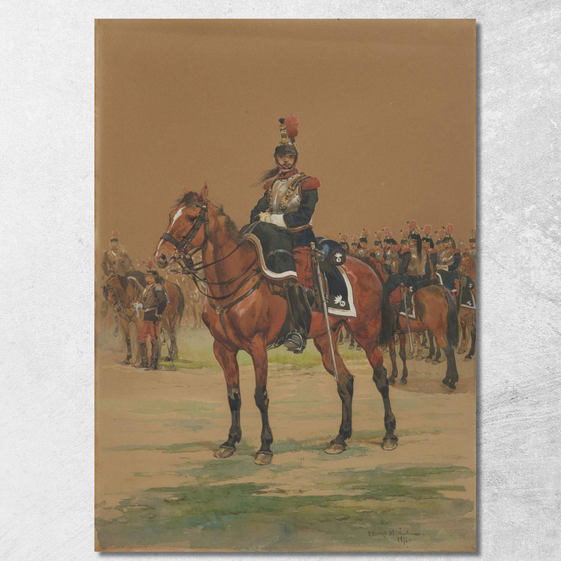 Corazziere Francese Jean-Baptiste Édouard Detaille jbd19 quadro stampato su tela Corazziere Francese Jean-Baptiste Édouard Detaille jbd19 quadro stampato su tela