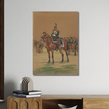 Corazziere Francese Jean-Baptiste Édouard Detaille jbd19 quadro stampato su tela