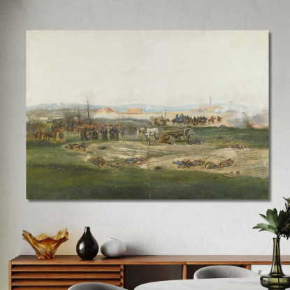 La Battaglia Di Champigny Jean-Baptiste Édouard Detaille jbd21 quadro stampato su tela