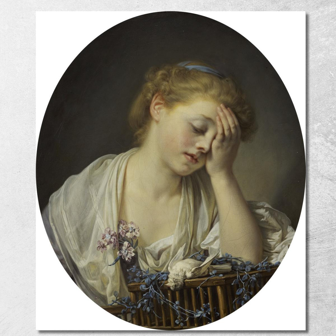 A Girl With A Dead Canary Jean-Baptiste Greuze jbg2 canvas print A Girl With A Dead Canary Jean-Baptiste Greuze jbg2 canvas print