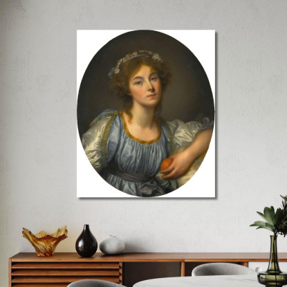 A Young Girl Holding An Orange Jean-Baptiste Greuze jbg4 canvas print