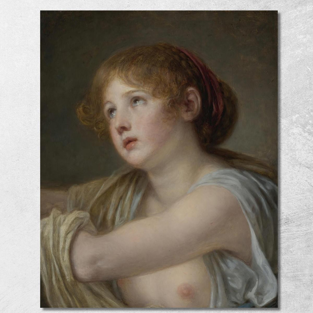 Bust Of A Young Woman Jean-Baptiste Greuze jbg13 canvas print Bust Of A Young Woman Jean-Baptiste Greuze jbg13 canvas print