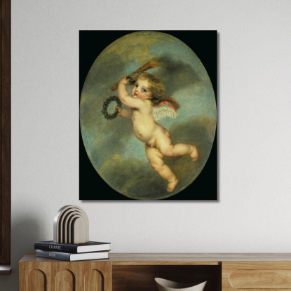 Flying Cupid With A Torch Jean-Baptiste Greuze jbg17 canvas print