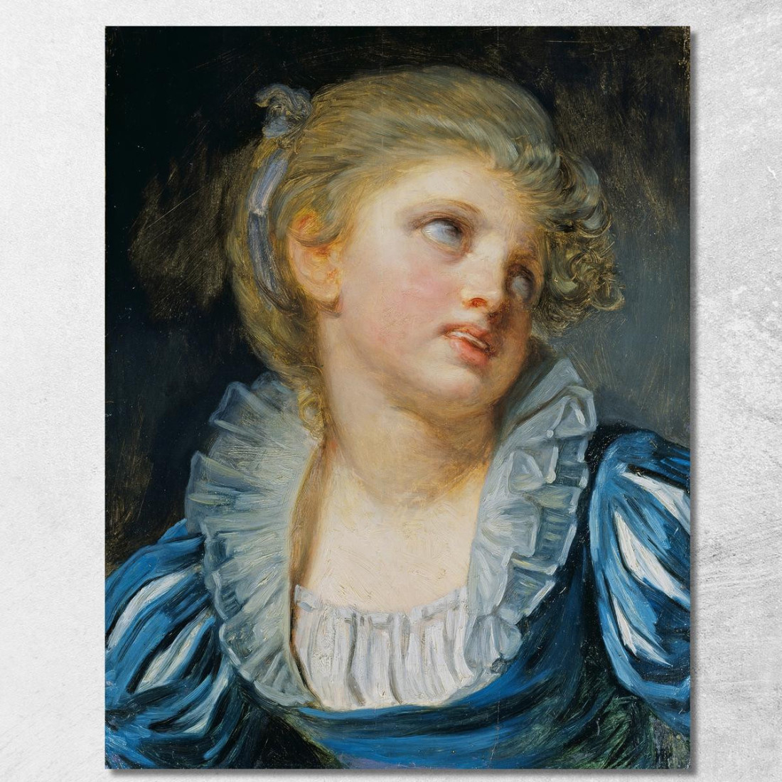 Girl In A Blue Dress Jean-Baptiste Greuze jbg18 canvas print