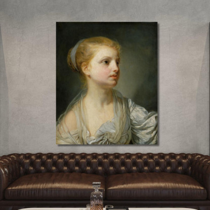 Girl In A White Dress Jean-Baptiste Greuze jbg19 canvas print