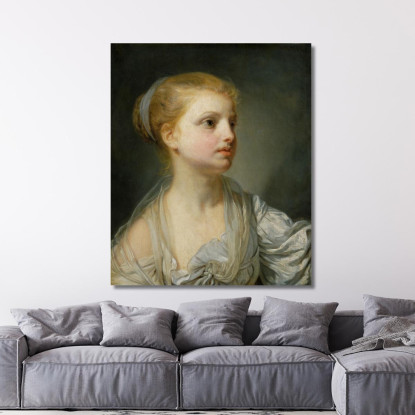 Girl In A White Dress Jean-Baptiste Greuze jbg19 canvas print