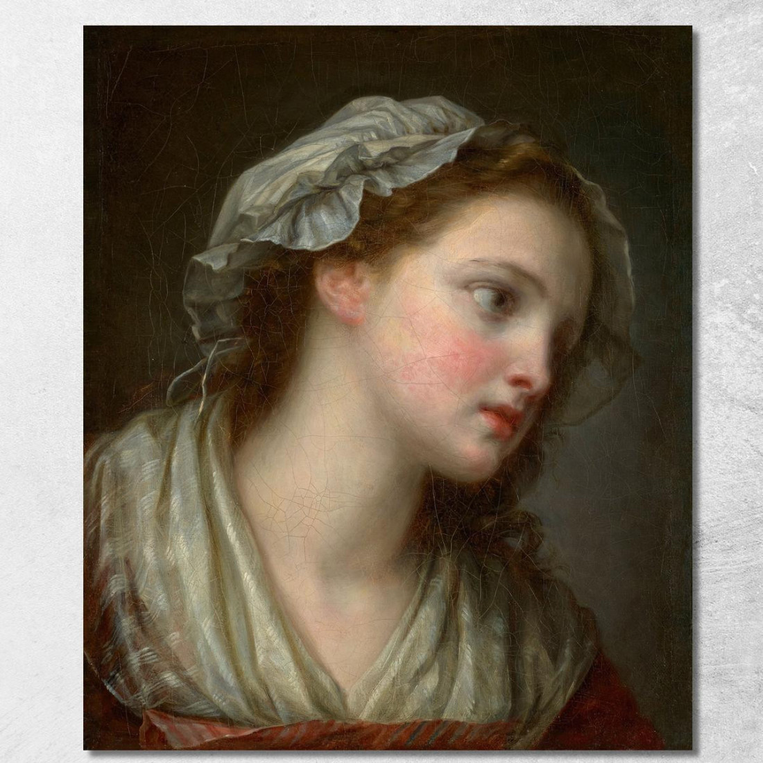 Girl With Bonnet Jean-Baptiste Greuze jbg21 canvas print Girl With Bonnet Jean-Baptiste Greuze jbg21 canvas print