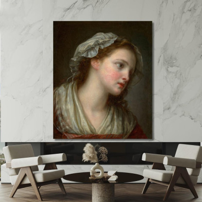 Girl With Bonnet Jean-Baptiste Greuze jbg21 canvas print