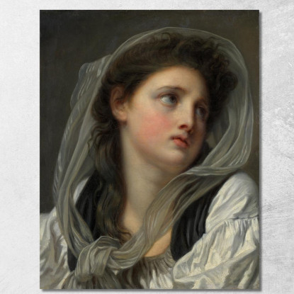 Head Of A Young Woman Jean-Baptiste Greuze jbg26 canvas print