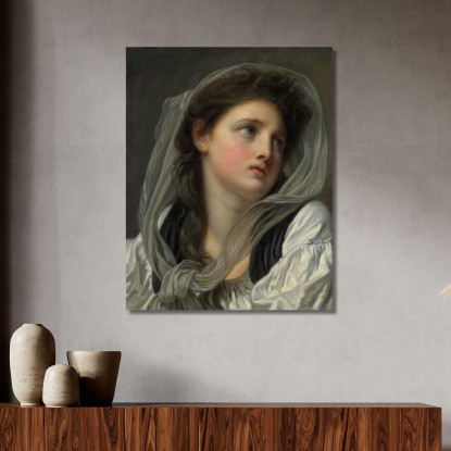 Head Of A Young Woman Jean-Baptiste Greuze jbg26 canvas print