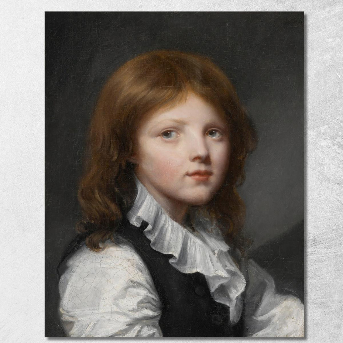 Portrait Of A Boy In A Black Waistcoat Turned To The Right Jean-Baptiste Greuze jbg42 canvas print Portrait Of A Boy In A Black Waistcoat Turned To The Right Jean-Baptiste Greuze jbg42 canvas print