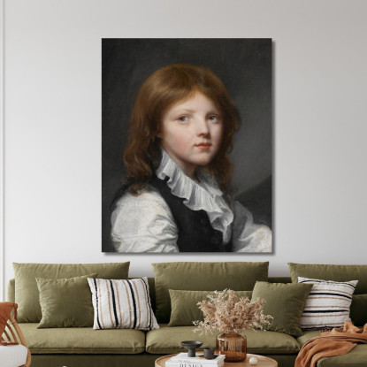 Portrait Of A Boy In A Black Waistcoat Turned To The Right Jean-Baptiste Greuze jbg42 canvas print