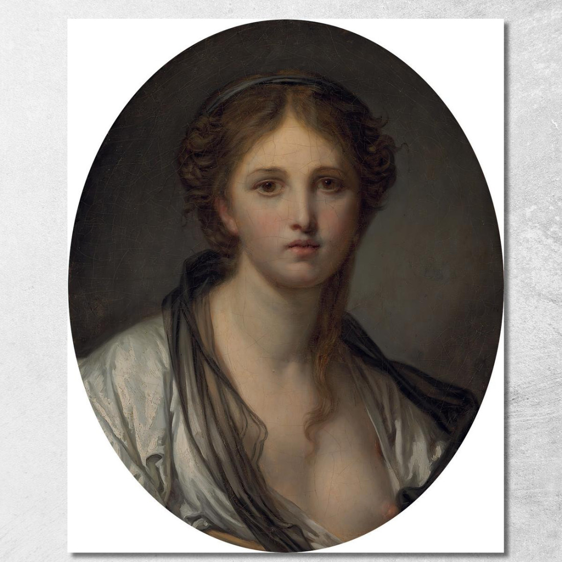 Portrait Of A Young Woman Bust Length With A Black Scarf Jean-Baptiste Greuze jbg49 canvas print Portrait Of A Young Woman Bust Length With A Black Scarf Jean-Baptiste Greuze jbg49 canvas print