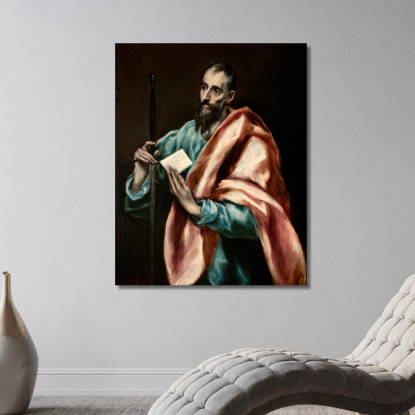 Apostolo San Paolo El Greco (Domenikos Theotokopoulos) egr3 quadro stampato su tela