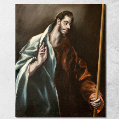 Apostolo San Tommaso El Greco (Domenikos Theotokopoulos) egr7 quadro stampato su tela