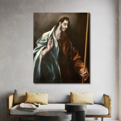 Apostolo San Tommaso El Greco (Domenikos Theotokopoulos) egr7 quadro stampato su tela