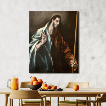 Apostolo San Tommaso El Greco (Domenikos Theotokopoulos) egr7 quadro stampato su tela