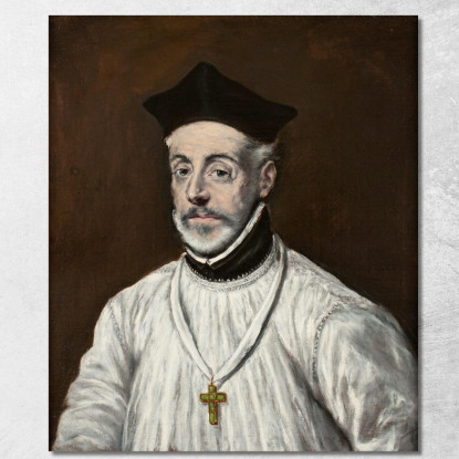 Ritratto Di Diego De Covarrubias Y Leiva El Greco (Domenikos Theotokopoulos) egr29 quadro stampato su tela