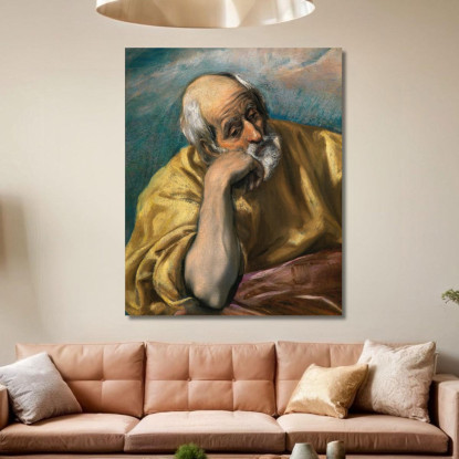 San Giuseppe El Greco (Domenikos Theotokopoulos) egr40 quadro stampato su tela